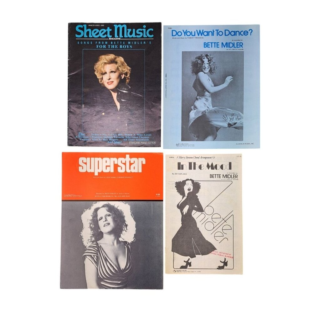 Vintage Bette Midler Sheet Music Lot Of 4 Superstar In The Mood You Want Dance